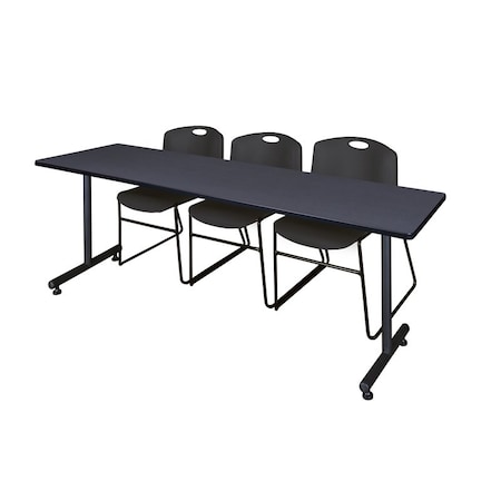 Kobe Rectangle Training Table, 84" W, 29" H, Laminate Top, Gray MKTRCT8424GY44BK